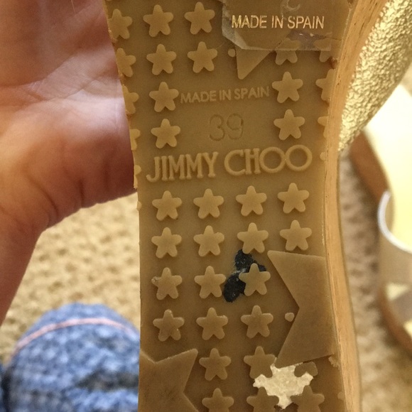 Jimmy choo gold prima wedges platform sandals - Picture 7 of 7